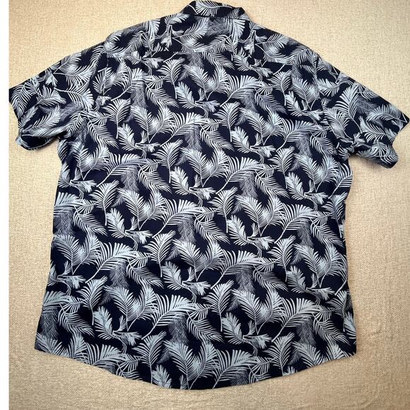 Georg Roth Men’s 2XL Blue/Light Blue Palm Print Hawaiian Short Sleeve Shirt - Picture 2 of 6